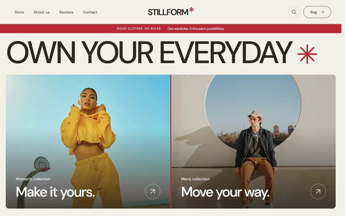 Stillform homepage, captured from the live prototype on 18 September 2026